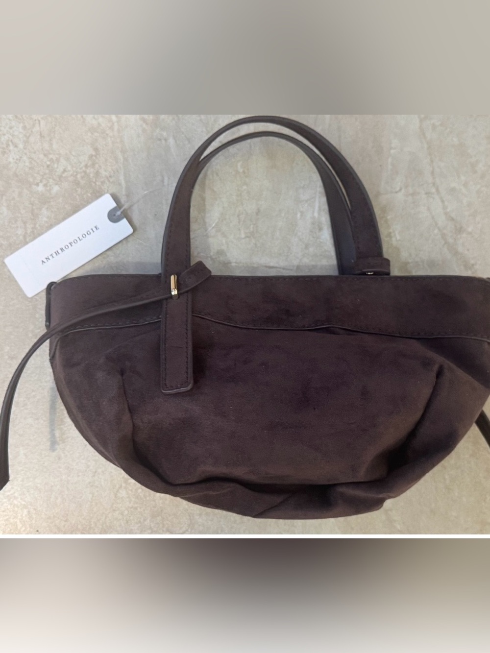 Anthropologies Faux Suede Handbag - Picture 2 of 14